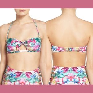 NWT Isabella Rose Hot Tropics Floral Bikini‎ Top L